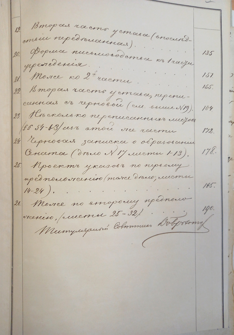 По проекту учреждения Правительствующего и Судебного Сената (черновики) 3